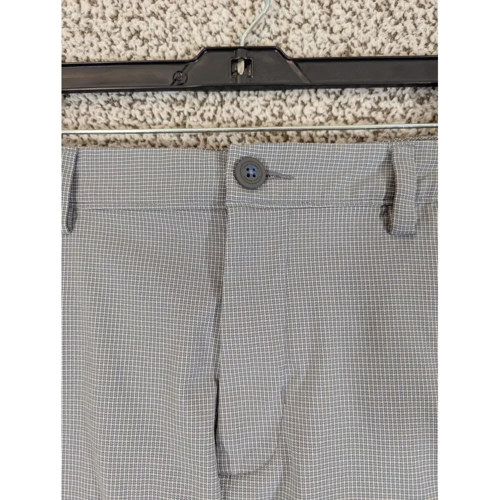 Tommy Bahama Pant Men 35x32 Gray Blue Micro Check Performance Golf Nylon Spandex